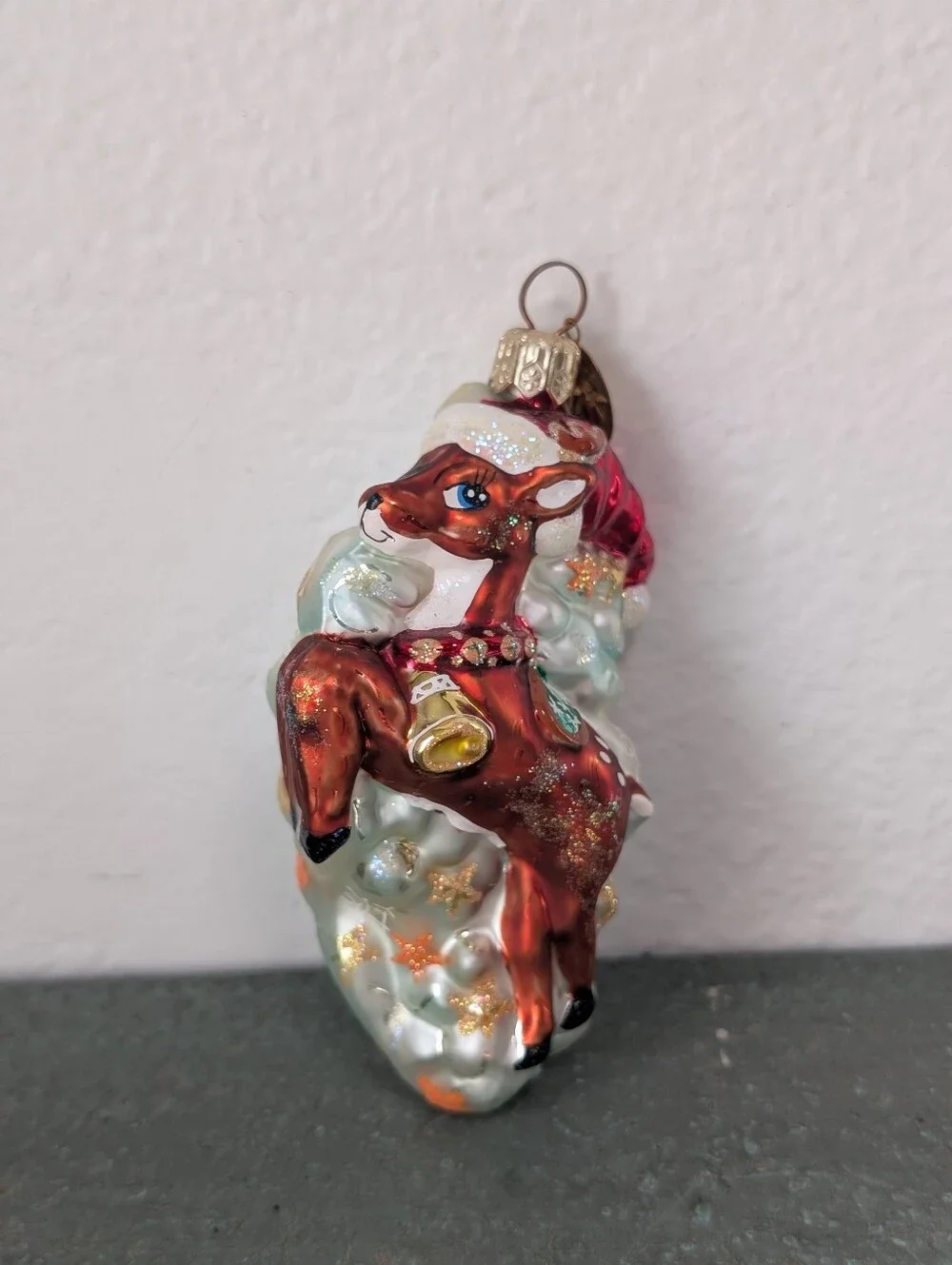 Radko DASH-HER Flying Reindeer Dasher Glass Christmas Ornament 00-991-0